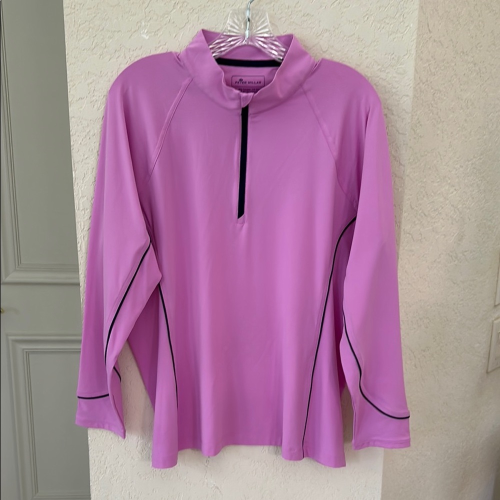 Peter Millar Lavender Pink Quarter-Zip Active Pullover